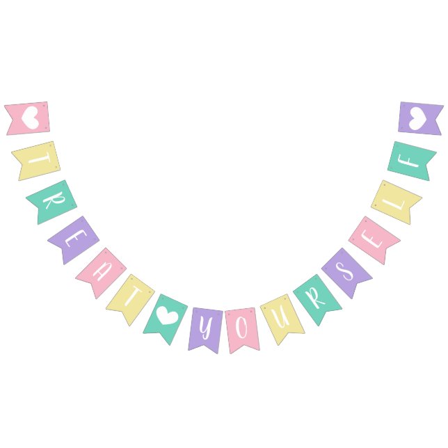 Pastel Baby Shower Treat Yourself Dessert Table Bunting Flags (All)