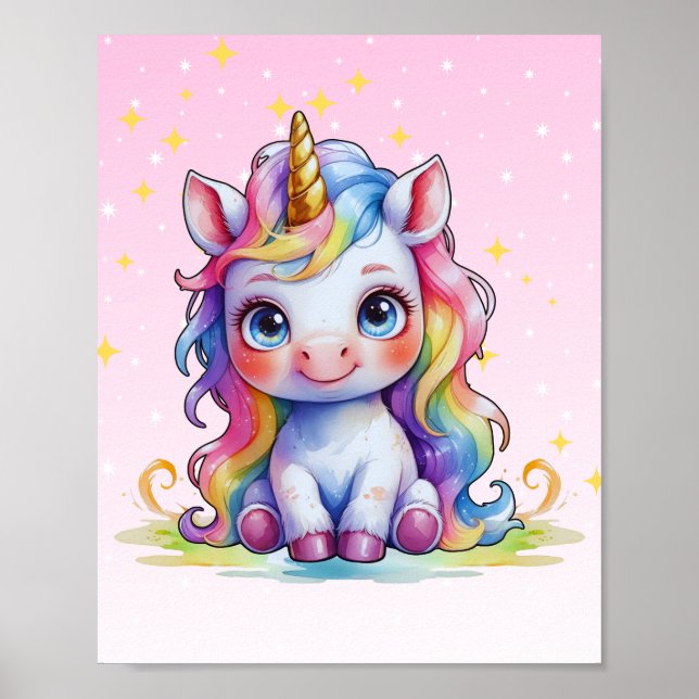 Pastel Baby Unicorn Print (Front)