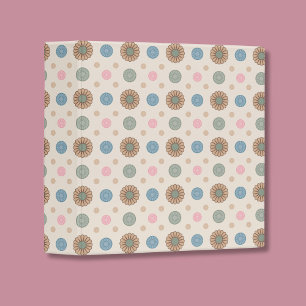 Pastel Babylonian Inspired Floral Pattern 3 Ring Binder