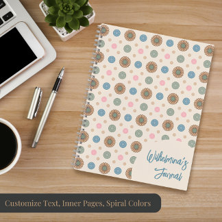 Pastel Babylonian Inspired Floral Pattern Notebook