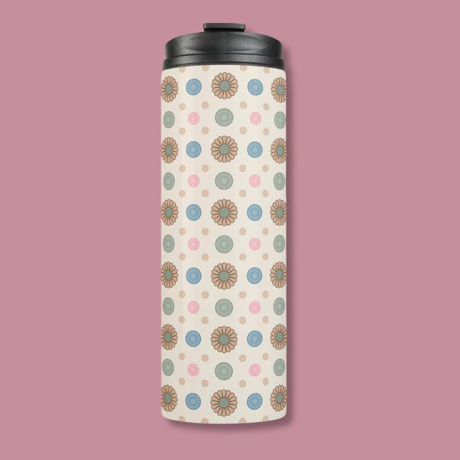 Pastel Babylonian Inspired Floral Pattern Thermal Tumbler (Creator Uploaded)