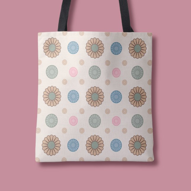 Pastel Babylonian Inspired Floral Pattern Tote Bag (Creator Uploaded)