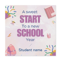 Pastel Back to School Treat Tag Card | personalize