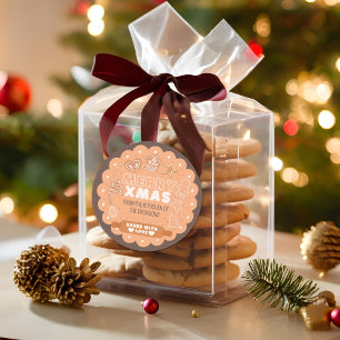 Pastel Baking Festive Cookie Merry Christmas Classic Round Sticker