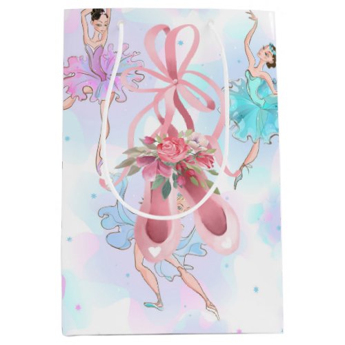 Pastel Ballet Dancers  Medium Gift Bag