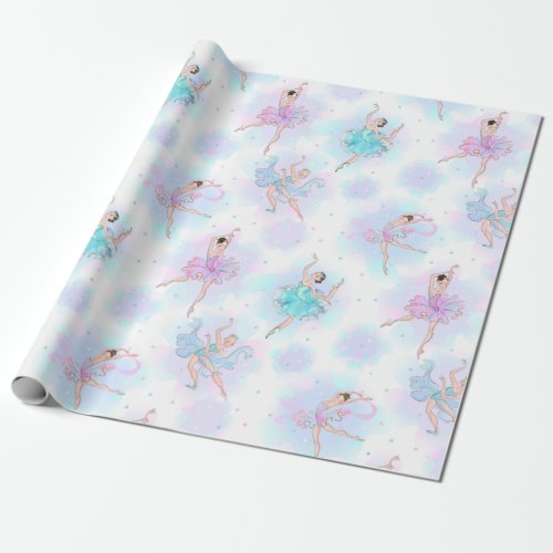 Pastel Ballet Dancers Wrapping Paper