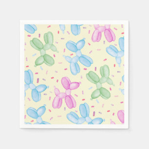 Pastel Balloon Animal Birthday Party Napkins