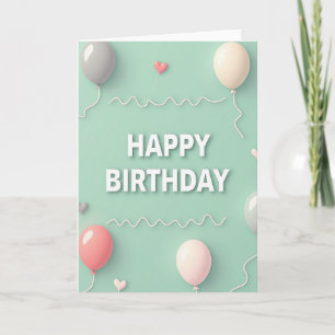 Pastel Balloon Birthday Card