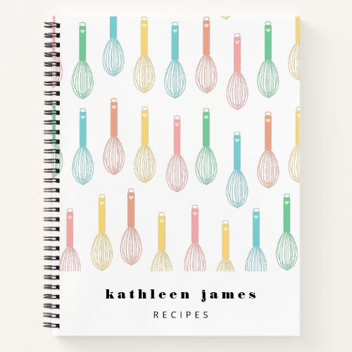 Pastel Balloon Whisks Recipe Notebook