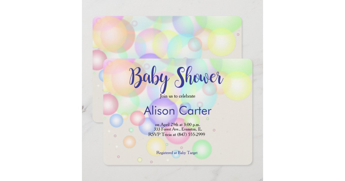 pastel balloons baby shower invitation Zazzle