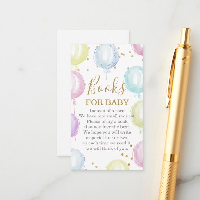 Pastel balloons books for baby Enclosure Card (Front/Back In Situ)