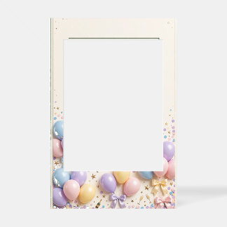 Pastel Balloons & Glitter Birthday Welcome Sign Fr Selfie Frame