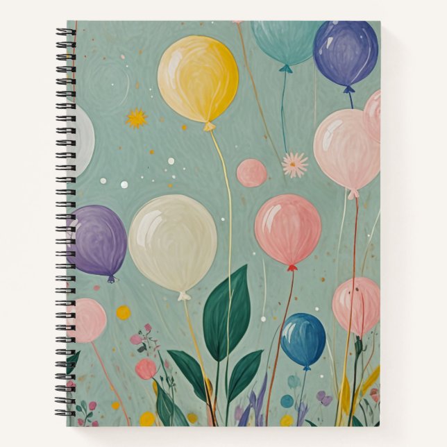 Pastel Balloons Notebook (Front)