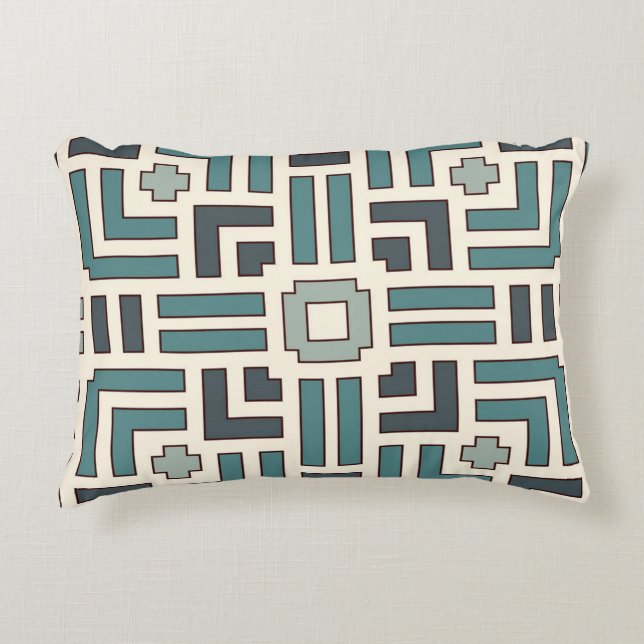 Pastel Basket Weave Motif Overlapping Stripes  Accent Pillow (Front)