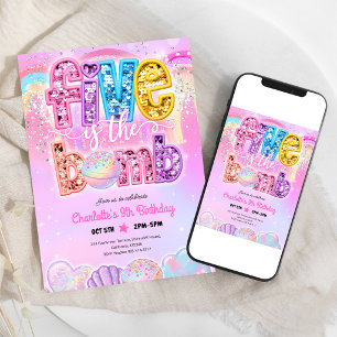 Pastel Bath Bomb Bash 5th Birthday Invitation