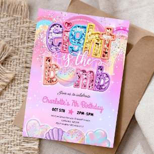 Pastel Bath Bomb Bash 8th Birthday Invitation