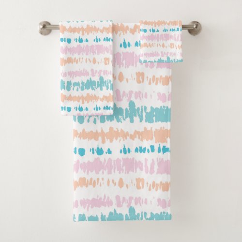 Pastel Batik Pattern Bath Towel Set
