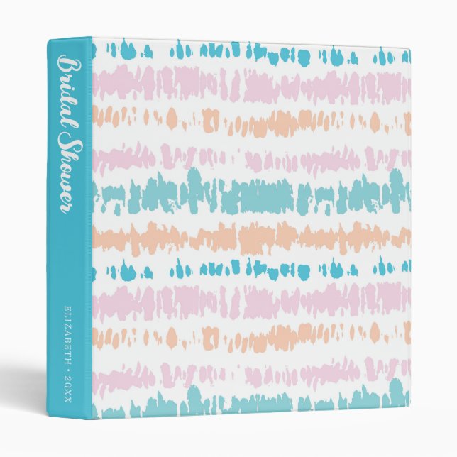 Pastel Batik Pattern | Bridal Shower 3 Ring Binder (Front/Spine)