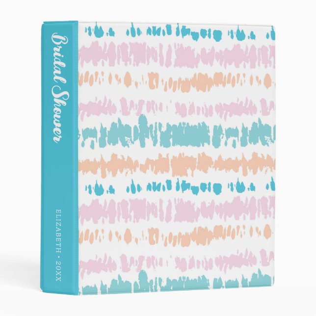 Pastel Batik Pattern | Bridal Shower Mini Binder (Front/Spine)