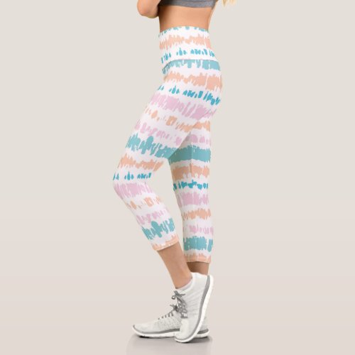 Pastel Batik Pattern Capri Leggings