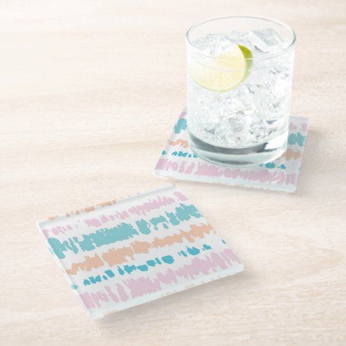 Pastel Batik Pattern Glass Coaster