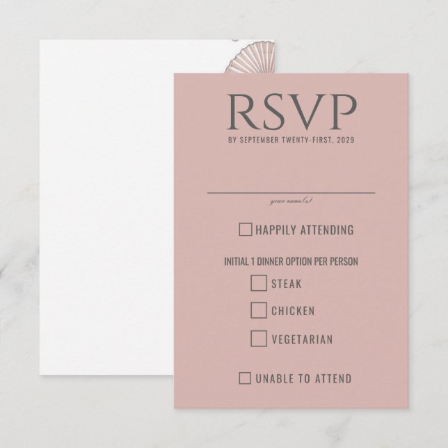Pastel Beach Food Choices RSVP Card (Front/Back)