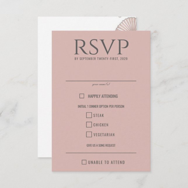 Pastel Beach Food Choices RSVP Card (Front/Back)