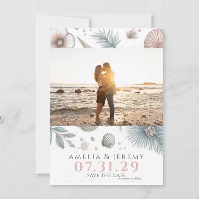 Pastel Beach Save The Date (Front)