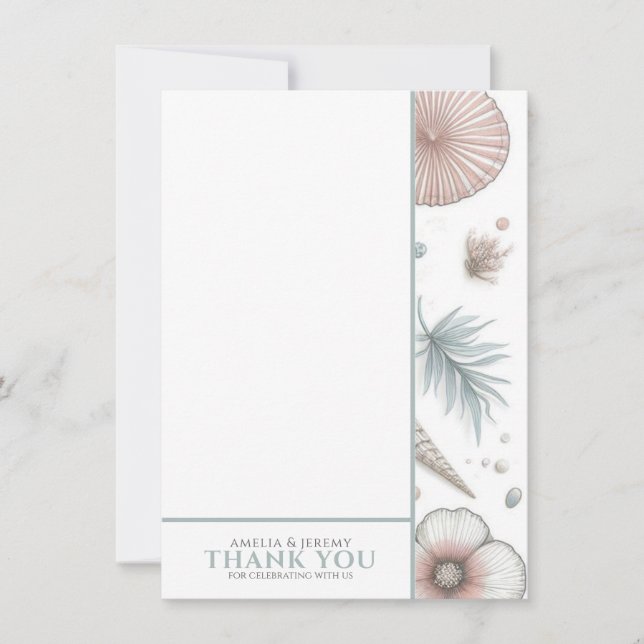 Pastel Beach Save The Date Thank You Card (Front)