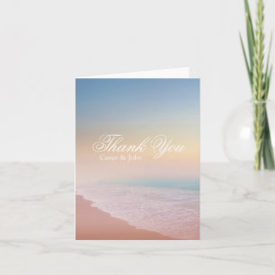 Pastel Beach Scene Wedding Personalized Thank You Note Card