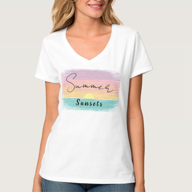 Pastel beach vacation T-Shirt (Front)