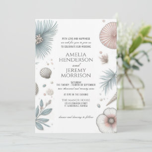 Pastel Beach Wedding Invitation