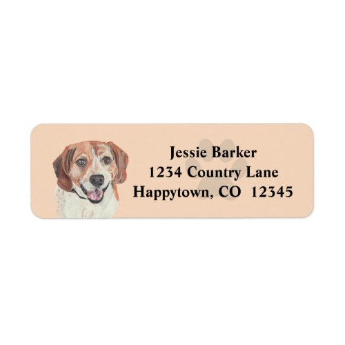 Pastel Beagle Face Return Address Label