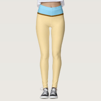 Pastel Beige and Baby Blue Leggings