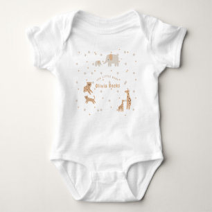 Pastel Beige Cute Illustrative Baby Shower Baby Bodysuit