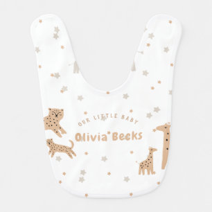 Pastel Beige Cute Illustrative Baby Shower Bib