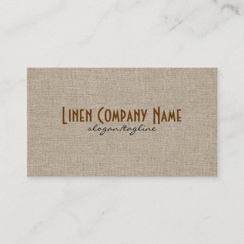 Pastel Beige Natural Linen Burlap Fabric Look Business Card