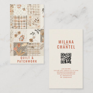 Pastel Beige Quilt Patchwork Handmade Clothing Business Card