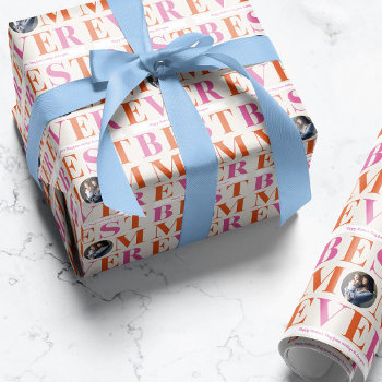 Pastel Best Mom Ever Photo Wrapping Paper by 2BirdStone at Zazzle