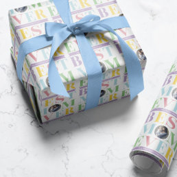 Pastel Best Mom Ever Photo Wrapping Paper