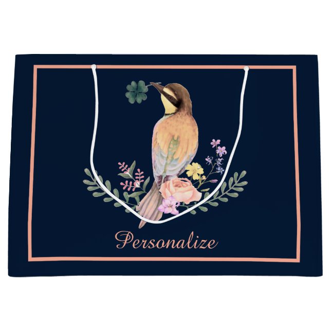 Pastel bird  large gift bag (Front)