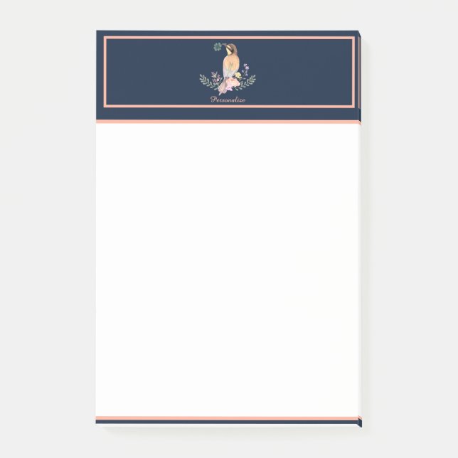 Pastel bird  post-it notes (Front)