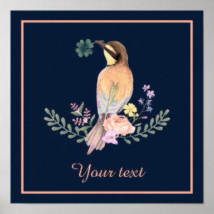 Pastel bird poster