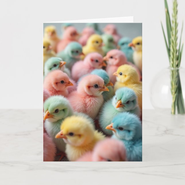 Pastel Birds Springtime Card (Front)