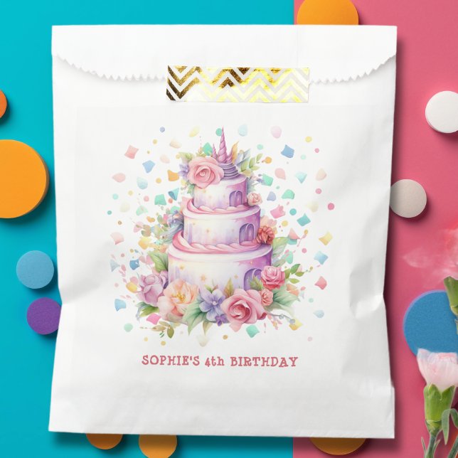 Pastel Birthday cake birthday Favor Bag (Creator Uploaded)