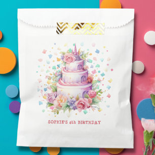 Pastel Birthday cake birthday Favor Bag