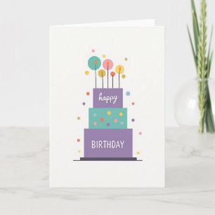 Pastel Birthday Cake Card