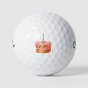 Pastel Birthday Cake Ladies Golf Gift Balls