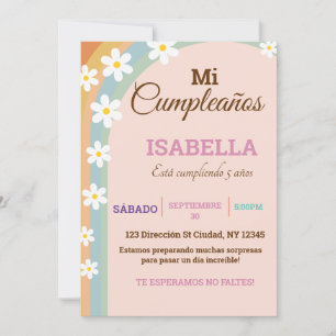 Pastel Birthday Deisy Flower Invitation