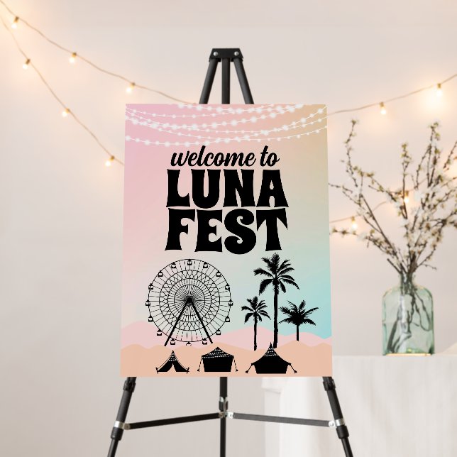 Pastel Birthday Music Festival Welcome Sign (In Situ (Stand))